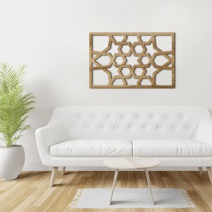 Tableau en bois déco intérieur murale Claustra Étoile orientale