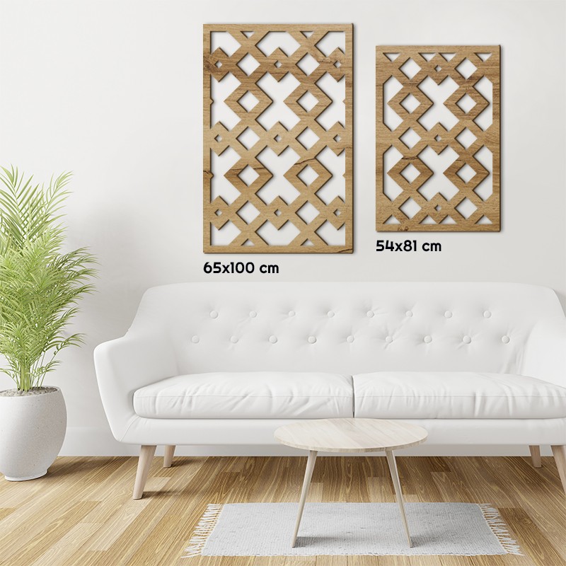 Tableau en bois déco intérieur murale Claustra Carré