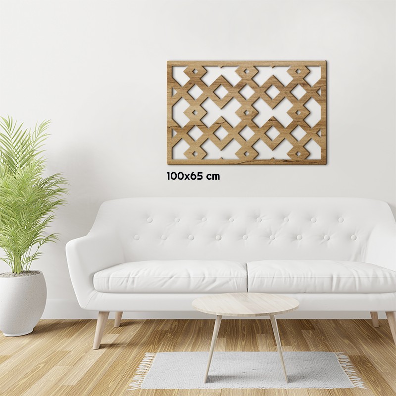 Tableau en bois déco intérieur murale Claustra Carré