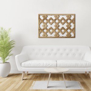 Tableau en bois déco intérieur murale Claustra Carré