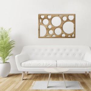 Tableau en bois déco intérieur murale Claustra Bulles