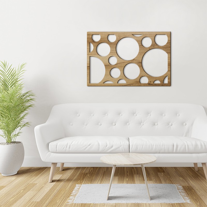 Tableau en bois déco intérieur murale Claustra Bulles