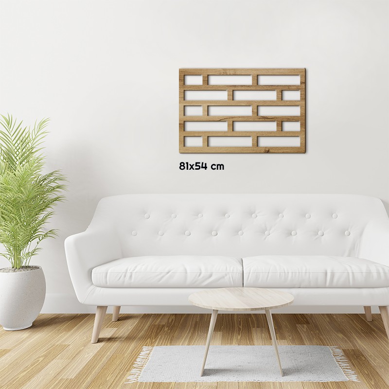 Tableau en bois déco intérieur murale Claustra Briques