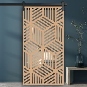 Porte Coulissante de décoration en Claustra bois Cubes
