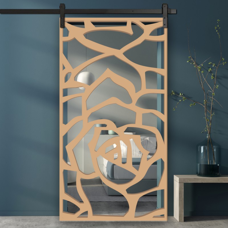 Porte Coulissante en Claustra Rose