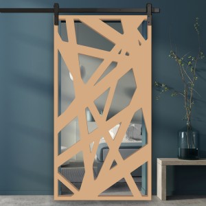 Porte Coulissante en Claustra bois motif Cut
