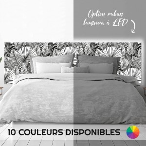 Tête de lit déco en Dibond imprimé effet Jungle graphique plantes illustrés