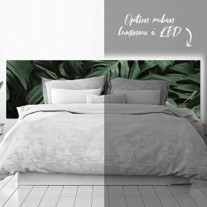 Tête de lit déco en Dibond imprimé effet Jungle plantes illustrés