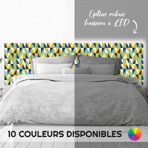 Tête de lit déco en Dibond imprimé effet Carreaux géométriques
