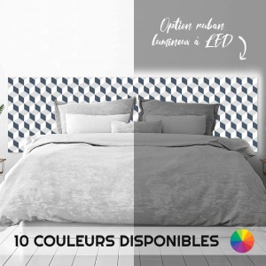 Tête de lit déco en Dibond imprimé effet Cubes