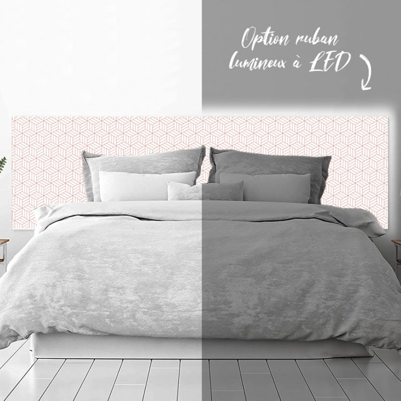 Tête de lit déco en Dibond imprimé effet Cubes lignes