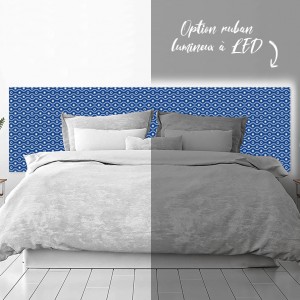 Tête de lit déco en Dibond imprimé effet   Vague Bleu
