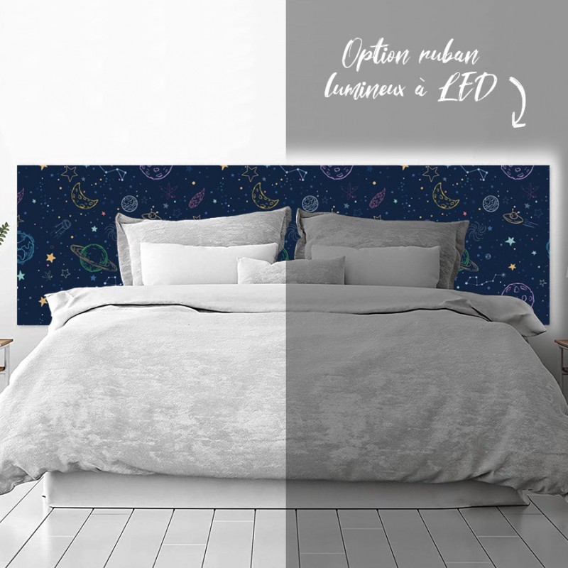 Tête de Lit Imprimé Espace