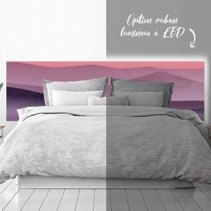 Tête de Lit Imprimé Montagne Rose