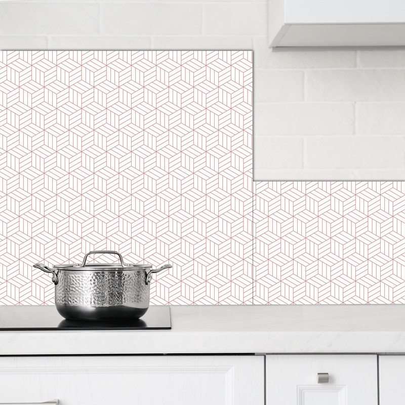 Crédence Cuisine Cubes lignes