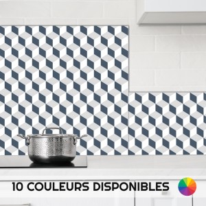 Crédence de décoration de Cuisine personnalisable motif Cubes