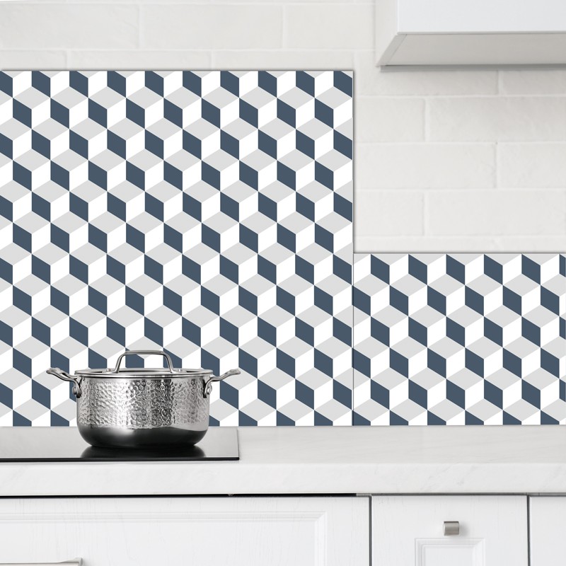 Crédence de décoration de Cuisine personnalisable motif Cubes