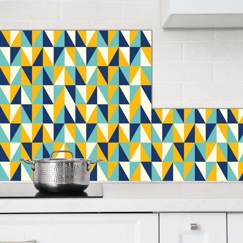 Crédence de décoration de Cuisine motif Carreaux géométriques