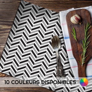 Set de Table personnalisable de décoration Chevrons rayés