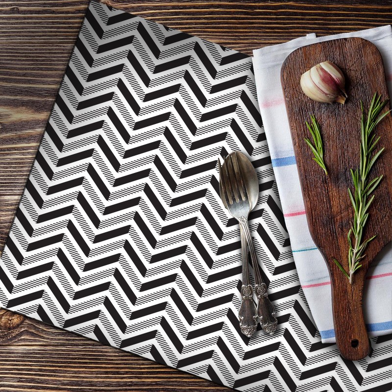 Set de Table personnalisable de décoration Chevrons rayés