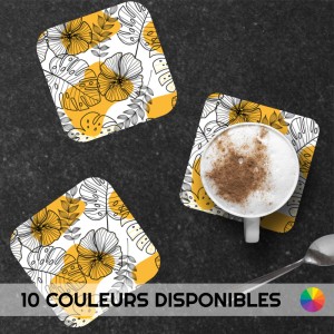 6 dessous de verre au motif Plantes