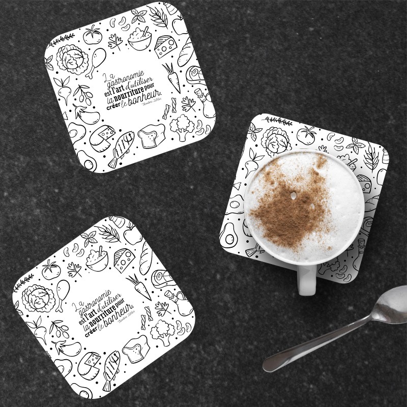 6 dessous de verre déco Citation