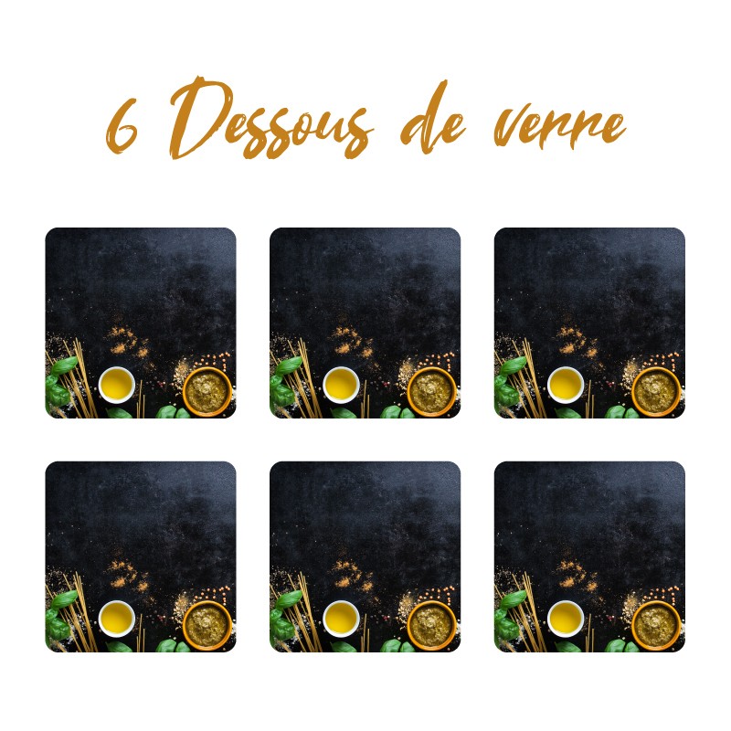 6 dessous de verre Pesto