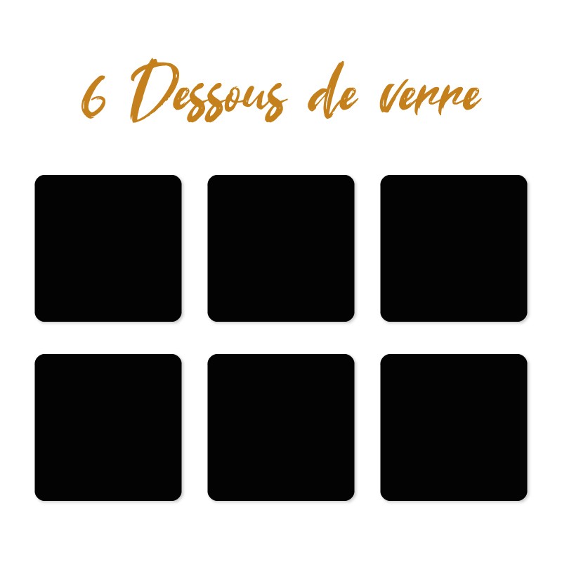 6 dessous de verre personnalisable de décoration de table Couleur unie