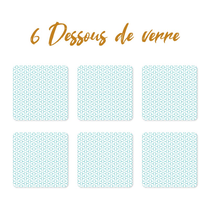 6 dessous de verre personnalisable de décoration de table pour votre maison Motif Géométrique