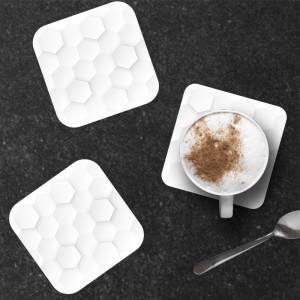 6 dessous de verre personnalisable de décoration au motif Nid d'abeille