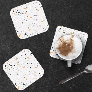 6 dessous de verre personnalisables de décoration de table motif Terrazzo