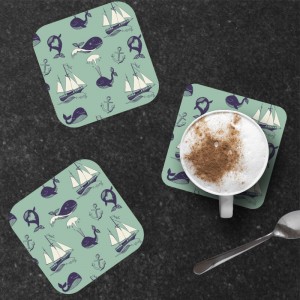 6 dessous de verre personnalisables de décoration de table motif Océan