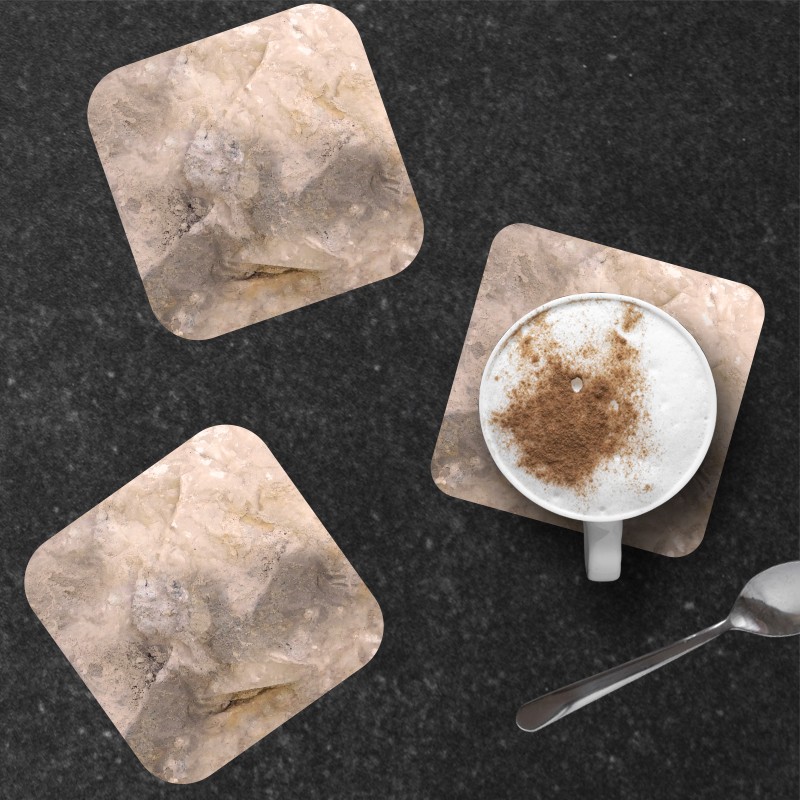 6 dessous de verre personnalisables de décoration de table motif Marbre beige