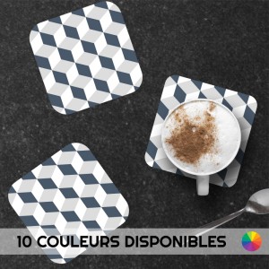 6 dessous de verre personnalisables de décoration de table motif Cubes