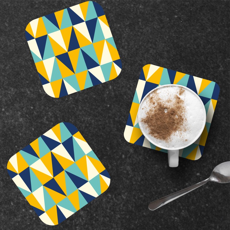 6 dessous de verre personnalisables de décoration de table motif Carreaux Géométriques