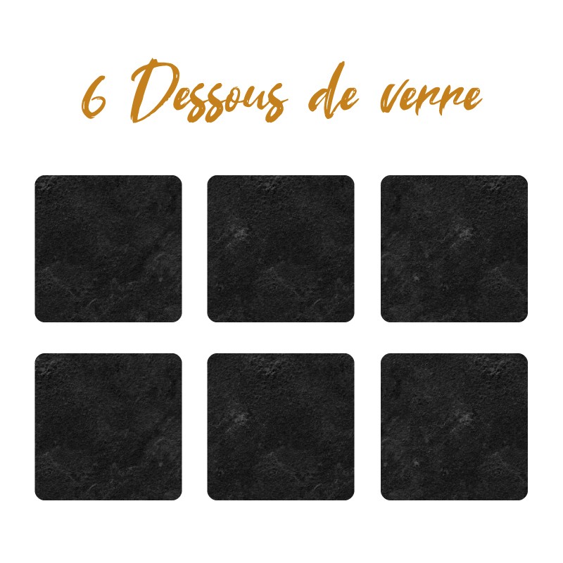 6 dessous de verre personnalisables de décoration de table motif Ardoise