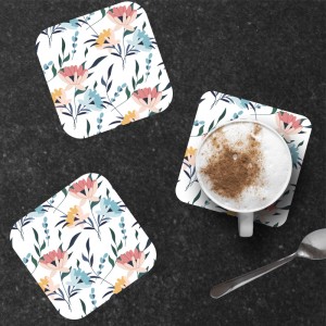 6 dessous de verre personnalisables de décoration de table motif Fleurs colorées