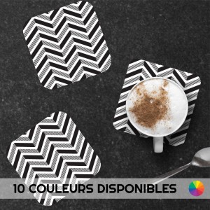6 dessous de verre personnalisables de décoration de table motif Chevrons rayés