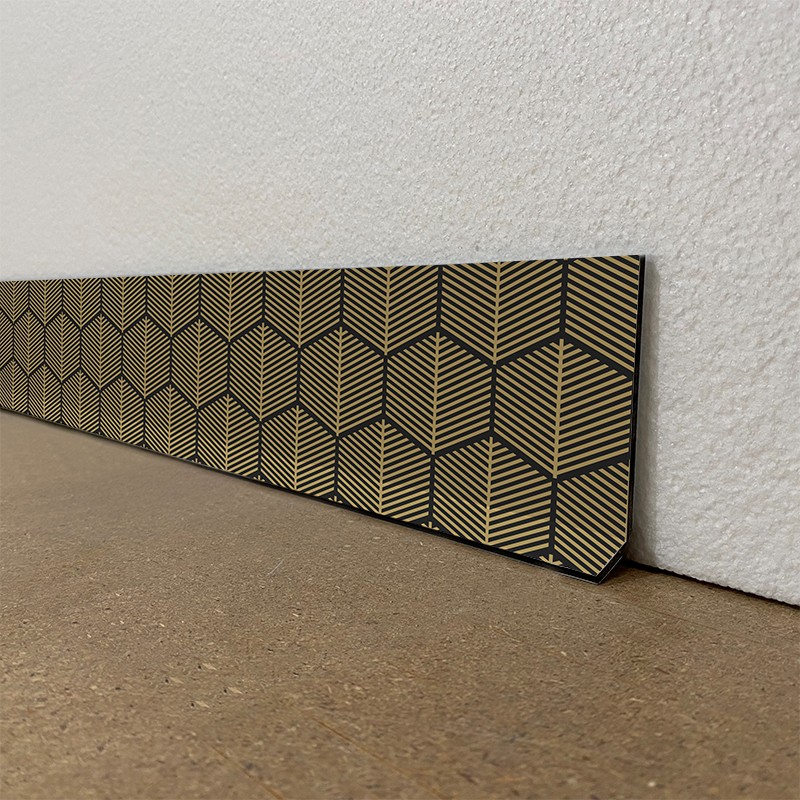 Plinthes de décoration de maison motif Noir et Or