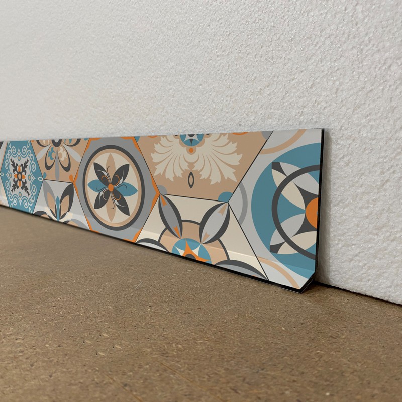 Plinthes de décoration de maison motif carreaux de ciment colorés