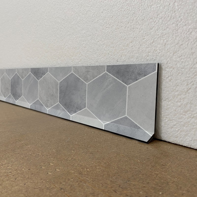 Plinthes de décoration de maison motif Carreaux hexagone Béton