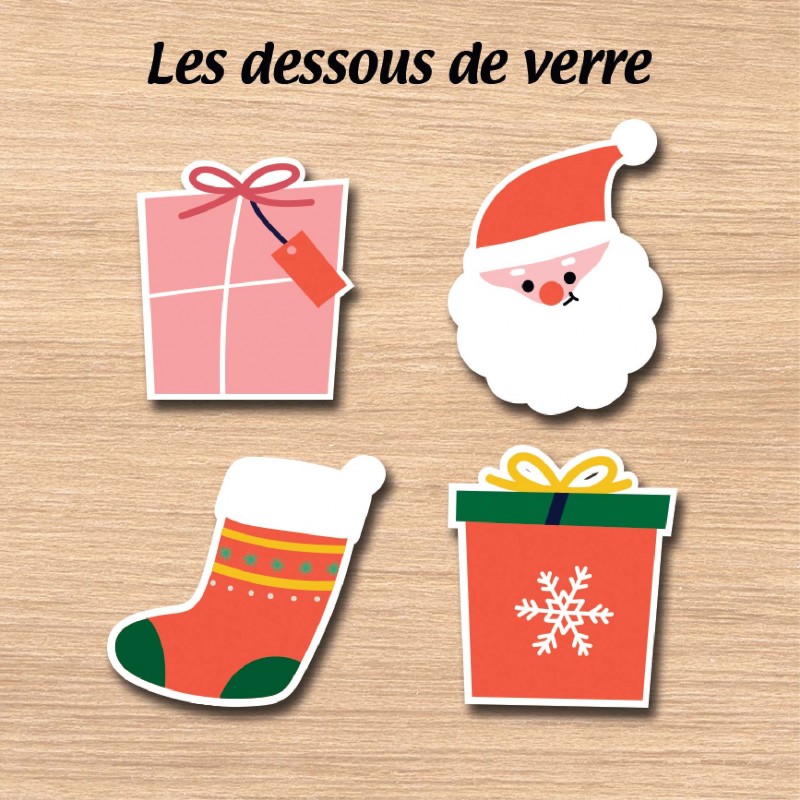 Set de table et dessous de verre "Déco de Noël" personnalisable