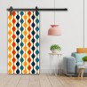 Porte Coulissante en bois recouvert d'un motifs Seventies 70s Porte Coulissante en bois recouvert d'un motifs Seventies 70s
