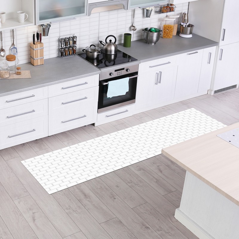 Tapis déco pvc impression Carreaux Blanc Métro