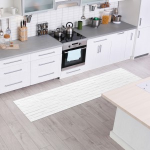 Tapis déco pvc impression Brique Blanche