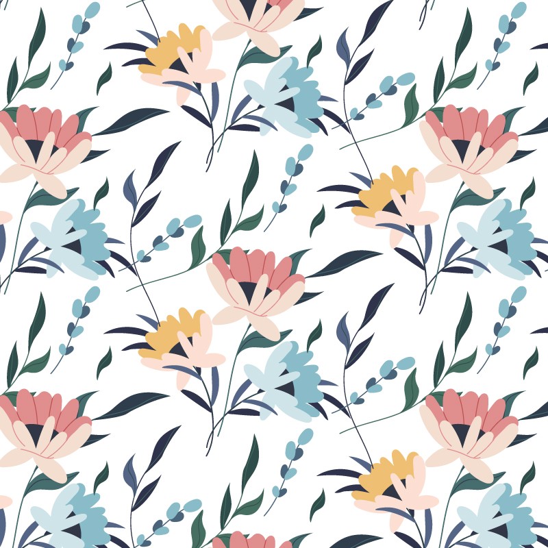 Tapis de décoration en pvc imprimé Fleurs Colorées