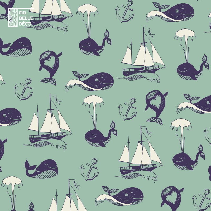 Tapis de décoration en pvc imprimé Océan