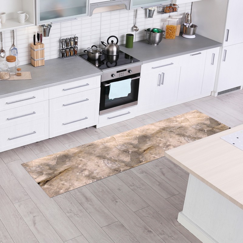 Tapis de décoration en pvc imprimé Marbre Beige