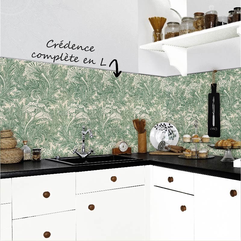 Crédence Cuisine Dessin Tulipes Vertes