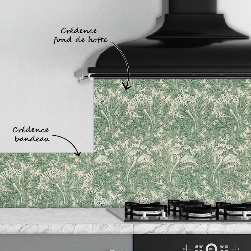 Crédence Cuisine Dessin Tulipes Vertes